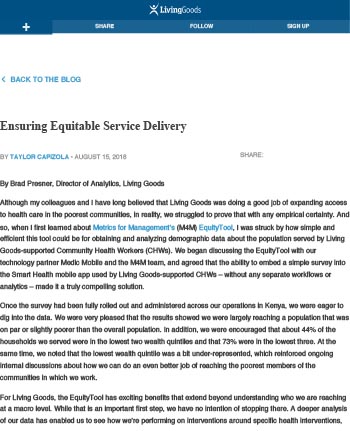 Ensuring Equitable Service Delivery