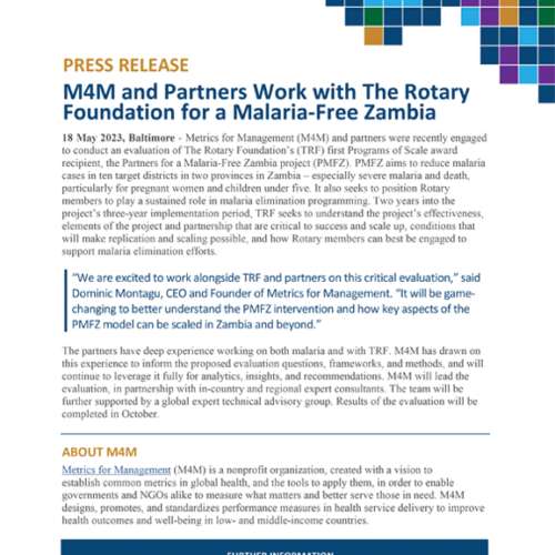 M4M and Partners Work with The Rotary Foundation for a Malaria-Free Zambia