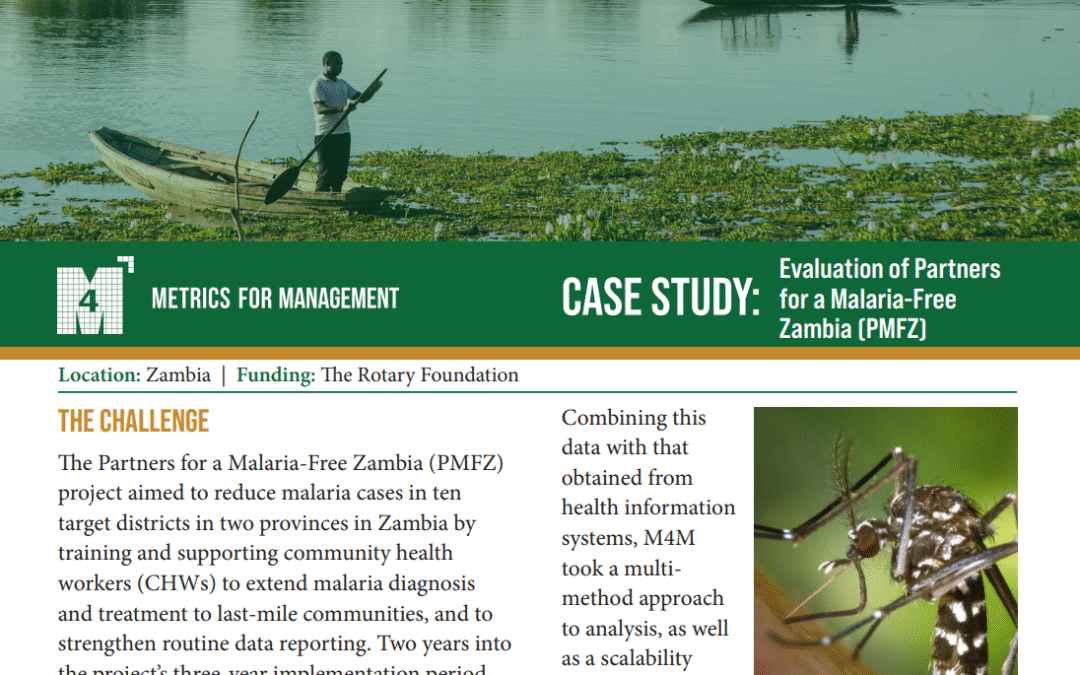 Evaluation of Partners for a Malaria-Free Zambia (PMFZ)