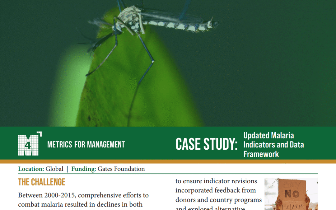 Updated Malaria Indicators and Data Framework